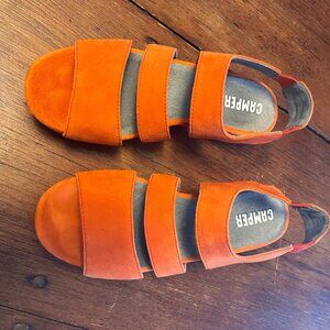 Orange Suede Sandals size 7 (Camper brand)